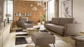 Komplektas sofa, fotelis ir pufas Megis 3+1+puf beige