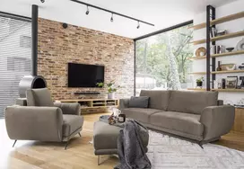Komplektas sofa, fotelis ir pufas Megis 3+1+puf ruda