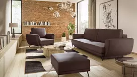 Komplektas sofa, fotelis ir pufas Megis 3+1+puf ruda