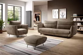 Komplektas Sofa su foteliu ir pufu Silva 3+1+puf ruda