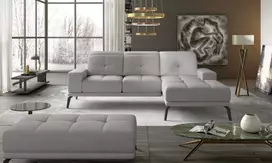 Komplektas kampinė sofa ir pufas Torrense pilka