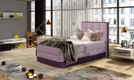 Continental lova su patalynės dėže kairėje Aster 90x200, rausva, audinys Soro 61, Soro 65