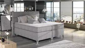 Continental lova su patalynės dėže Amadeo 160X200, pilka, audinys Sawana 21