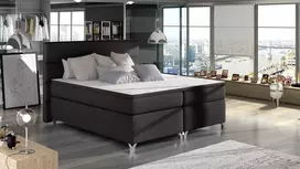 Continental lova su patalynės dėže Amadeo 160X200, juoda, audinys Soft 11