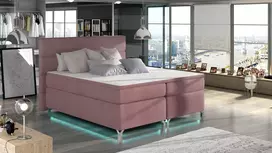 Continental lova su patalynės dėže Amadeo 160X200, rausva, audinys Mat Velvet 63