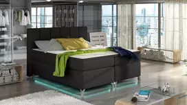 Continental lova su patalynės dėže Basilio 180X200, juoda, audinys Soft 11