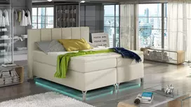 Continental lova su patalynės dėže Basilio 140X200, beige, audinys Soft 33