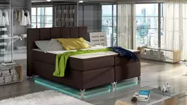 Continental lova su patalynės dėže Basilio 160X200, ruda, audinys Soft 66