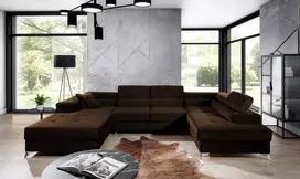 Kampinė sofa Eduardo su patalynės dėže, audinys Kronos 06