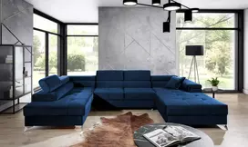 Kampinė sofa Eduardo su patalynės dėže, audinys Kronos 09