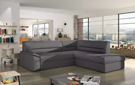 Kampinė sofa Elano su patalynės dėže, audinys Soft 29