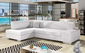 Kampinė sofa Fabio su patalynės dėže, audinys Soft 17