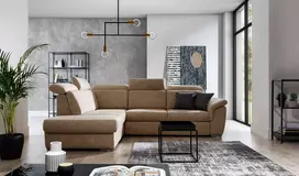 Kampinė sofa Loreto su patalynės dėže, audinys Dora 21