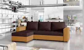 Kampinė sofa Newark su patalynės dėže, audinys Sawana 16, Soft 16