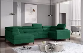 Kampinė sofa Escada su patalynės dėže, audinys Kronos 19