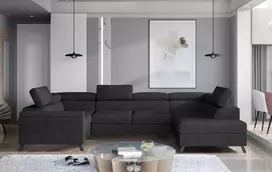 Kampinė sofa Escada su patalynės dėže, audinys Dora 96