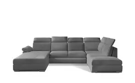 Kampinė sofa Evanell su patalynės dėže, audinys Monolith 84