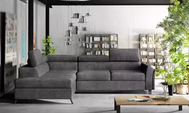 Kampinė sofa Kairos su patalynės dėže, audinys Dora 95