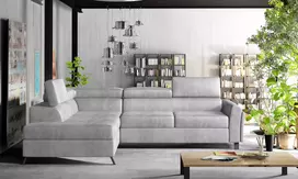 Kampinė sofa Kairos su patalynės dėže, audinys Monolith 84