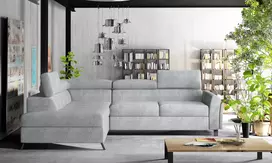 Kampinė sofa Kairos su patalynės dėže, audinys Omega 02