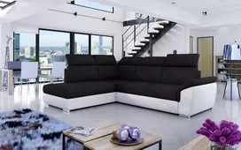 Kampinė sofa Loreto su patalynės dėže, audinys Sawana 14, Soft 17
