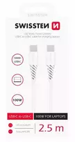 Swissten Power Delivery Data Cable USB-C to USB-C 5A (100W) 2.5m