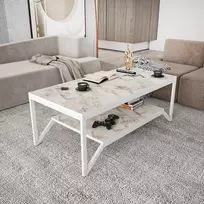 Kavos staliukas, Hanah Home, baltas, 120 x 45,8 x 60, cm