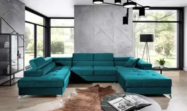 Kampinė sofa Eduardo su patalynės dėže, audinys Kronos 13