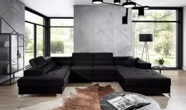 Kampinė sofa Eduardo su patalynės dėže, audinys Kronos 07