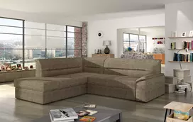 Kampinė sofa Elano su patalynės dėže, audinys Berlin 03