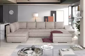 Kampinė sofa Giovanni su patalynės dėže, audinys Dora 21
