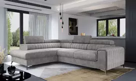 Kampinė sofa Laurence su patalynės dėže, audinys Dora 90