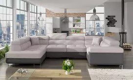Kampinė sofa Letto su patalynės dėže, audinys Soro 83, Soft 29