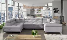Kampinė sofa Letto su patalynės dėže, audinys Sawana 21