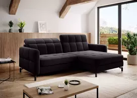 Kampinė sofa Lorelle su patalynės dėže, audinys Mat Velvet 99