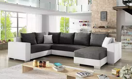 Kampinė sofa Marco su patalynės dėže, audinys Sawana 05, Soft 17