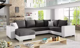 Kampinė sofa Marco su patalynės dėže, audinys Sawana 05, Soft 17