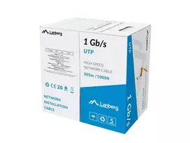 LANBERG LAN CABLE UTP 1GB/S 305M SOLID CCA ORANŽINĖ
