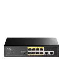 Cudy FS1010P tinklo komutatorius Fast Ethernet (10/100) Maitinimas per Eternetą (PoE) Juoda