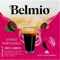 Kava Dolce gusto kavos aparatams Belmio Lungo Fortissimo BLIO80001, 16 kapsulių dėžutėje