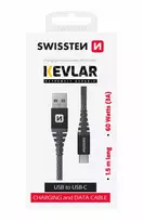 Swissten Kevlar Data Cable USB / USB-C / 1.5m / 60w