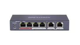 Tinklo komutatorius Hikvision DS-3E0106P-E/M, 4 prievadai, PoE, mėlyna
