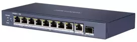 Hikvision DS-3E0510HP-E tinklo komutatorius Ne-valdomas Gigabit Ethernet (10/100/1000) Maitinimas per Eternetą (PoE) Mėlyna