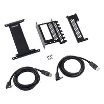„CableMod“ vertikalios vaizdo plokštės laikiklis su PCIe x16 stovo kabeliu, 2x DisplayPort – juodas
