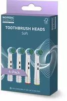 Dantų šepetėlio antgaliai Nordic Quality tinka Oral-B®, Standard Soft, 4 vnt. / 2270013
