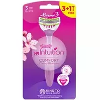 "Wilkinson Sword My Intuition Comfort Cherry Blossom" - vienkartinis skustuvas moterims 3 + 1 vnt.