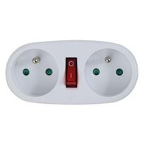 Esperanza Elk306w elektros skirstytuvas, 2 lizdai, baltas, su jungikliu