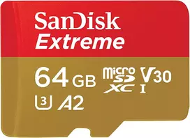 Atminties Kortelė SanDisk Extreme microSDXC 64GB + SD adapteris + 1 year Rescue