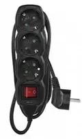 Ilgiklis EMOS 3 Lizdų su Įžeminimu 1.5mm² 1.5m Juodas PC1321R