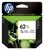 HP 62XL didelio našumo trispalvė originali rašalo kasetė